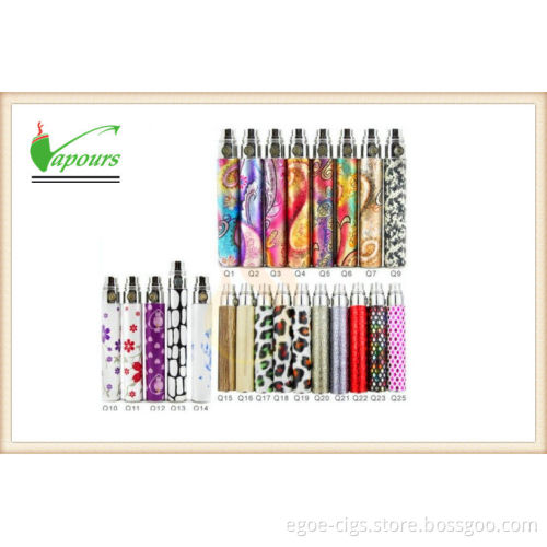 900mah Ego Q Ego E Cigs With Flower Design , Colorful 600 Puffs E Cigarette